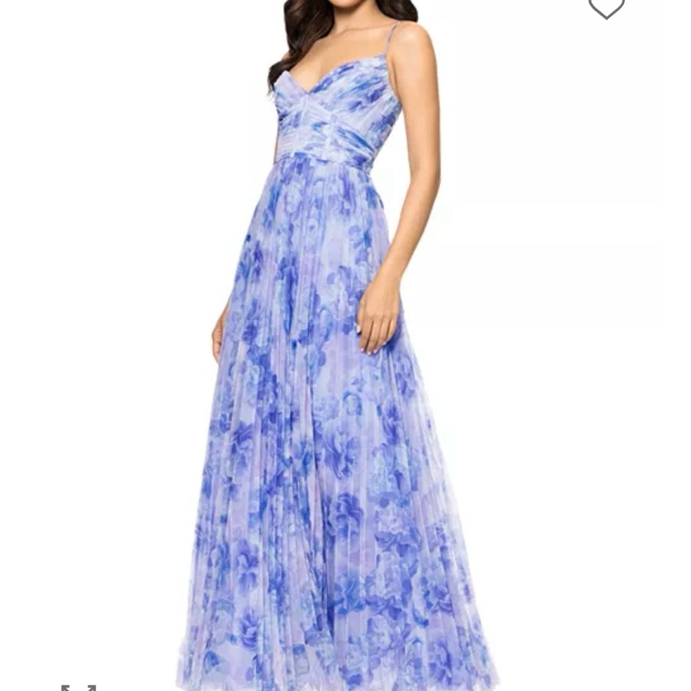 Aqua Blue Floral Maxi Dress